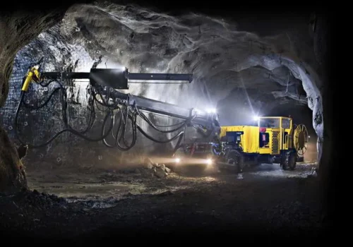 epiroc jumbo drilling underground during the ground support cycle 1595742
